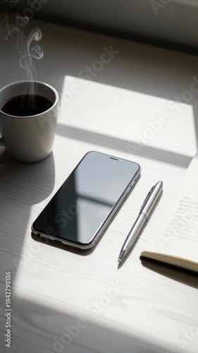 tablet and coffee cup