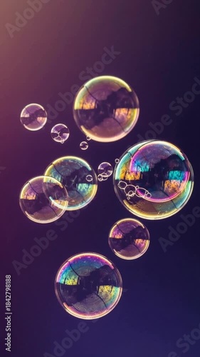 soap bubbles on black background