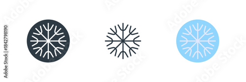 snowflake icon set vector illustration. line, glyph, color symbol isolated on white background