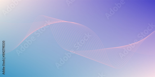 Vector Pastel tint gradient background with wavy lines texture modern