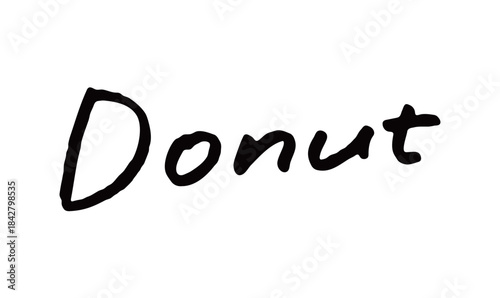 手書き文字「Donut」｜ドーナツの可愛さを引き立てる手書き風英字ロゴ素材