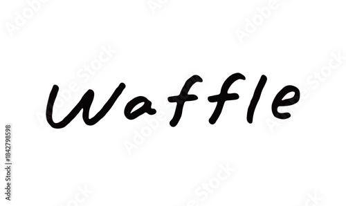 手書き文字「Waffle」｜ふんわりワッフルのスイーツロゴにぴったりの手書き文字