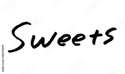 手書き文字「Sweets」｜スイーツ全体を柔らかく表現する英字ロゴ素材