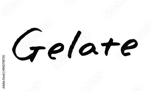 手書き文字「Gelate」｜ジェラートやアイス向けのおしゃれな手書き英字ロゴ