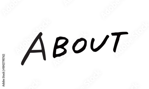 手書き英字文字「ABOUT」｜企業紹介や自己紹介に使える見出しロゴ素材