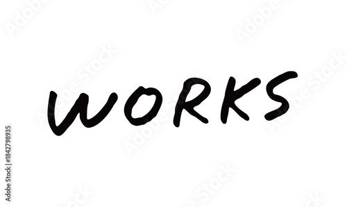 手書き英字文字「WORKS」｜実績紹介やポートフォリオページのタイトルに最適な手書きロゴ素材
