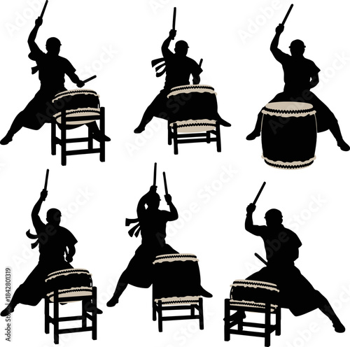 Traditional Drummers Performance Silhouettes