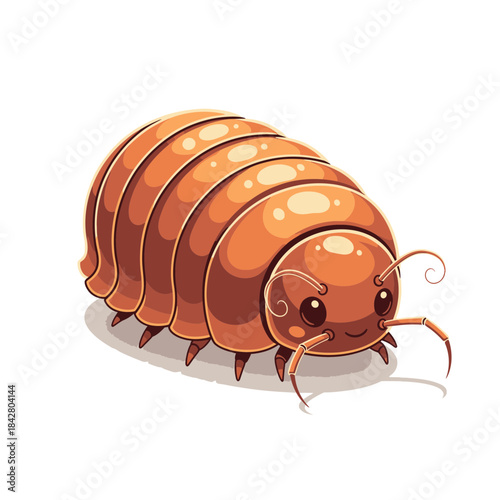 Pill Bug Illustration – Isopod Woodlouse Roly Poly Vector Icon