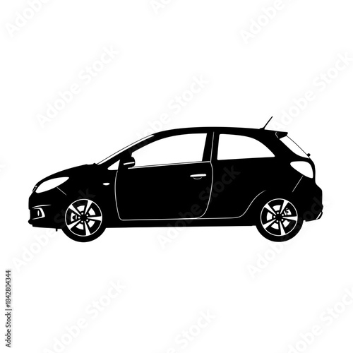 SUV Car Silhouette – Modern Crossover Vehicle Side View Vector