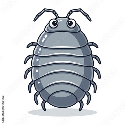 Pill Bug Illustration – Isopod Woodlouse Roly Poly Vector Icon
