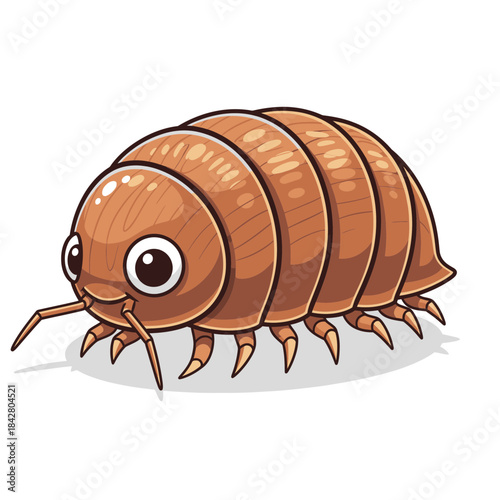 Pill Bug Illustration – Isopod Woodlouse Roly Poly Vector Icon