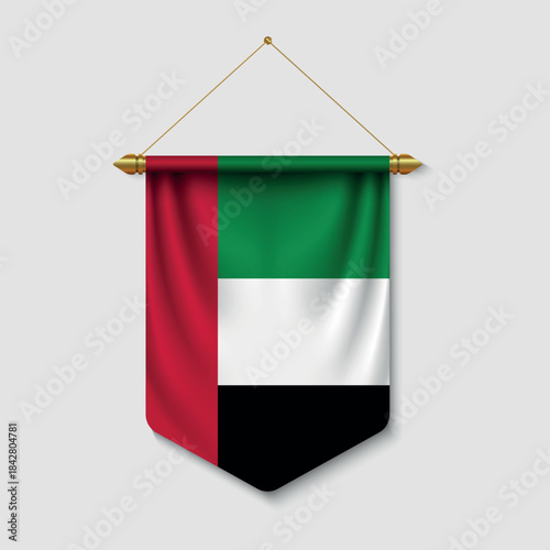 Hanging Pennant Flag of the United Arab Emirates