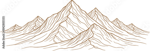 Minimalist Black Line Art Mountain Range