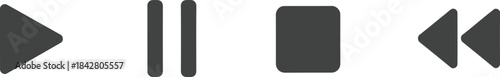 Media Player Icons Set on Background