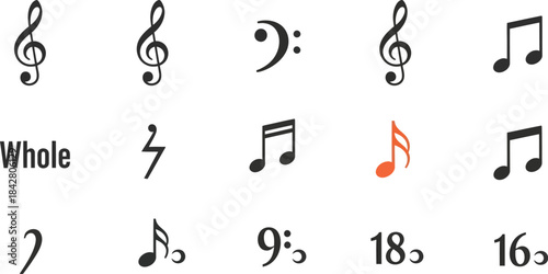 Musical Notation Symbols Treble and Bass Clefs
