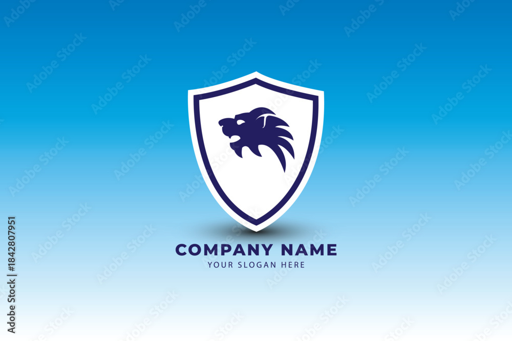 Fototapeta premium Lion shield logo