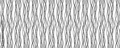 Simple waves with continuous wavy lines. Hand-drawn lines, fine patterns, web design, greeting cards, textiles, technology backgrounds.