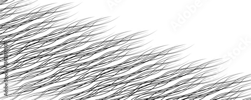 Simple waves with continuous wavy lines. Hand-drawn lines, fine patterns, web design, greeting cards, textiles, technology backgrounds.