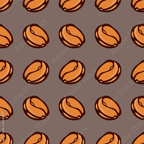 Coffee beans seamless pattern Vector illustration. coffee background for textile or fabric design