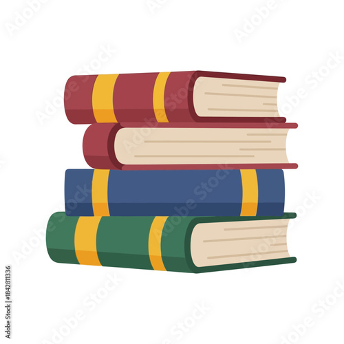 Colorful Vintage Books Stack - Perfect for Education, Literature, Library Decor, Bookstore Graphics, and Reading Enthusiasts