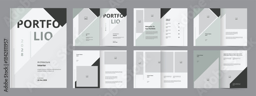 Portfolio template creative and modern architecture or interior portfolio design layout 
