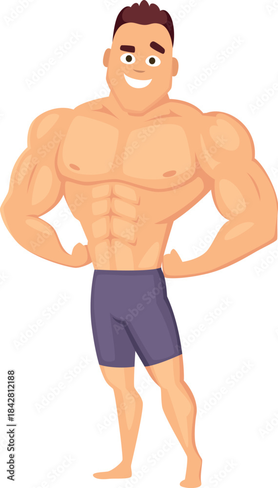 Fototapeta premium A muscular man with a smile on his face