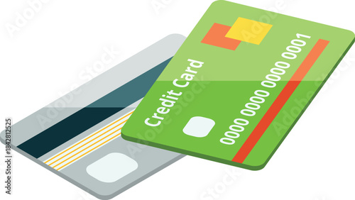 Two credit cards are stacked on top of each other