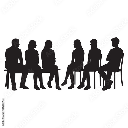 Sitting People Silhouette Vector Collection – Men, Women & Teens