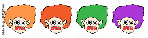 scared cartoon face vector illustration