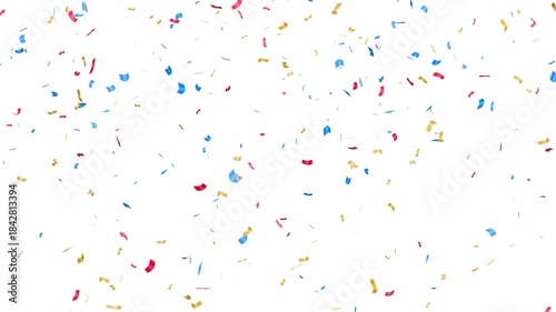 Falling festive confetti on transparent background. Colorful сonfetti explosion on a white backgrounds.