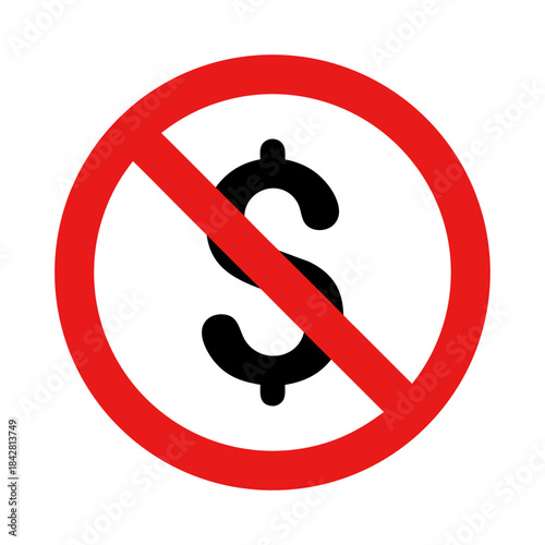 No Cash Payments – Currency Symbol Prohibited