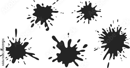 Ink splatter, black, abstract, blot, splash, dynamic, artistic, irregular, shape, texture, vector, icon, design, creative, impact, pattern, illustration, decorative, graphic, expression