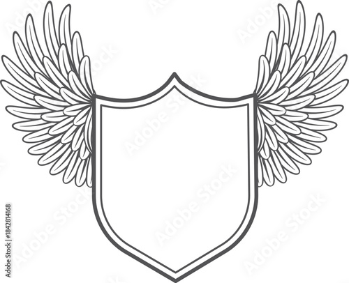 A shield with wings on it