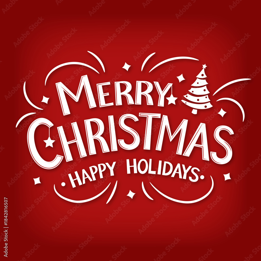Fototapeta premium Merry Christmas and Happy New Year Background. Merry christmas design template, greeting cards, banner, poster,holiday cover. Xmas decoration. 