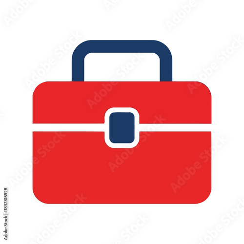 Stylish Red Toolbox Icon for Creative Projects and Professional Use, Perfect for Design Needs in DIY, Construction, and Home Improvement Themes