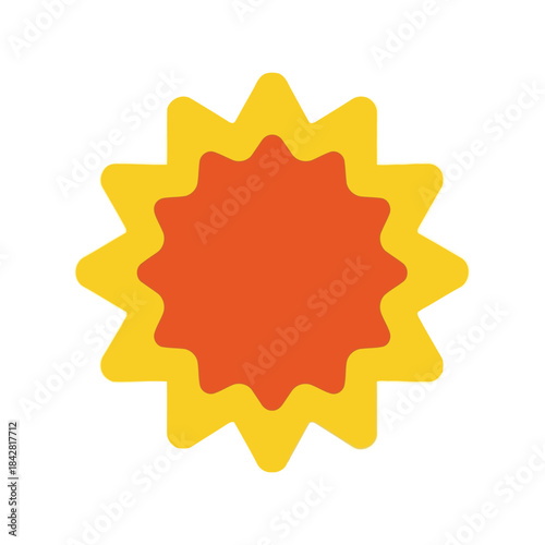 Vibrant Sunburst Graphic with Warm Colors for Summer Themes and Marketing Materials