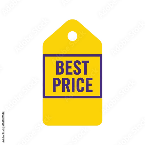 Bold Yellow Price Tag with 'Best Price' for Eye-Catching Marketing Promotions and Discount Campaigns