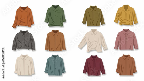 Collection of twelve colorful turtlenecks arranged in a grid pattern.