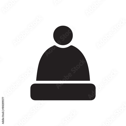beanie hat icon silhouette on white background