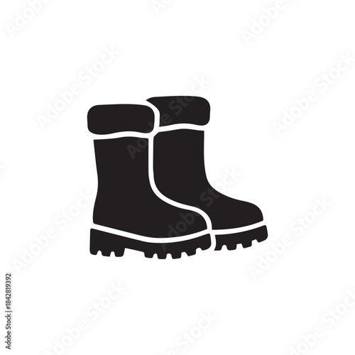 Marching boots silhouette vector art illustration on white background