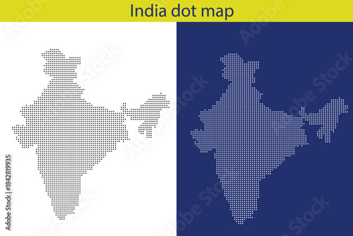 India Vector dotted world map.black halftone dotted map illustration vector, Vector style dotted map used for digital insights