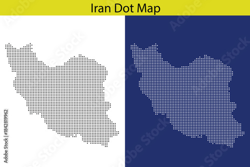 Iran Vector dotted world map.black halftone dotted map illustration vector, Vector style dotted map used for digital insights