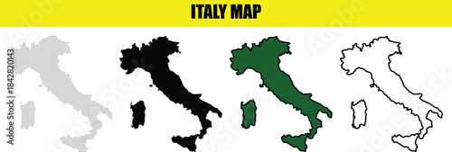 Italy Vector dotted world map.black halftone dotted map illustration vector, Vector style dotted map used for digital insights