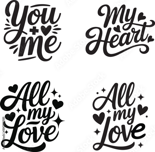 Romantic Valentine T-Shirt Bundle – Love Quotes, Heart Art, Cute Couple Designs for Print on Demand
