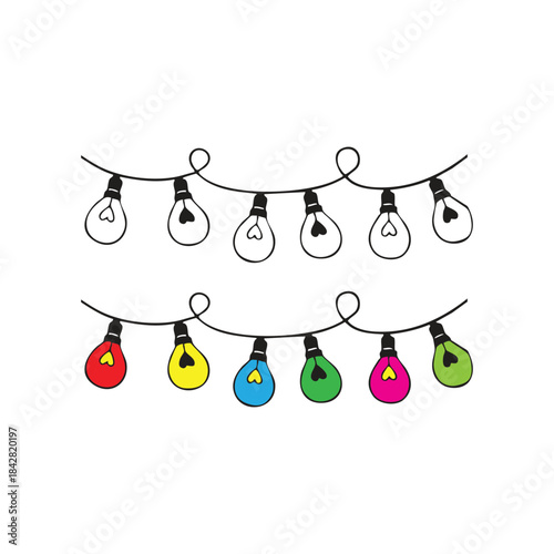 Colorful christmas light bulb