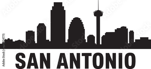 San antonio texas skyline silhouette background cityscape template illustration graphic design element