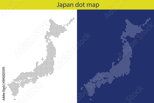 Japan  Vector dotted world map.black halftone dotted map illustration vector, Vector style dotted map used for digital insights