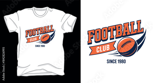 Football club graphic vector art t-shirt design print template