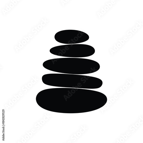 Minimal zen stone stack silhouette for wellness and balance concepts