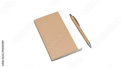 Crafted Writings: A minimalist composition featuring a sleek pen poised near a notepad, embodying the essence of creation, planning, and organization.